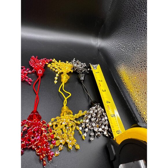 Vintage double ended beaded pony tail holders hair ties lot of 5 with beads - Picture 4 of 6